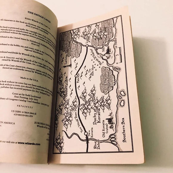 2002 The Savage Caves Dungeons Dragons Novel T H  Lain Print Wizards of Coast - Picture 11 of 16